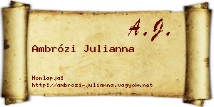 Ambrózi Julianna névjegykártya